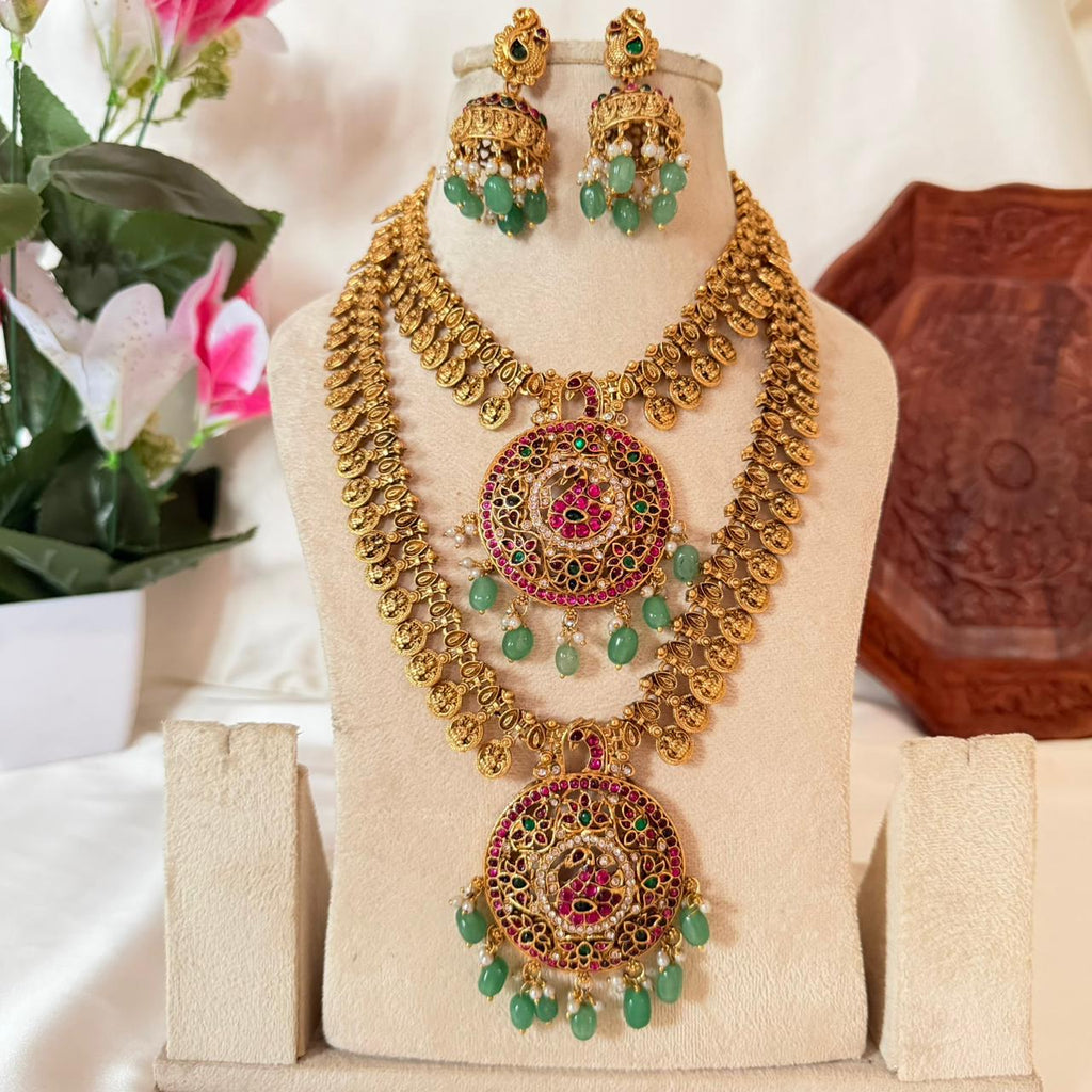 Premium Peacock Bridal Combo Set CS06 Anvika Jewels
