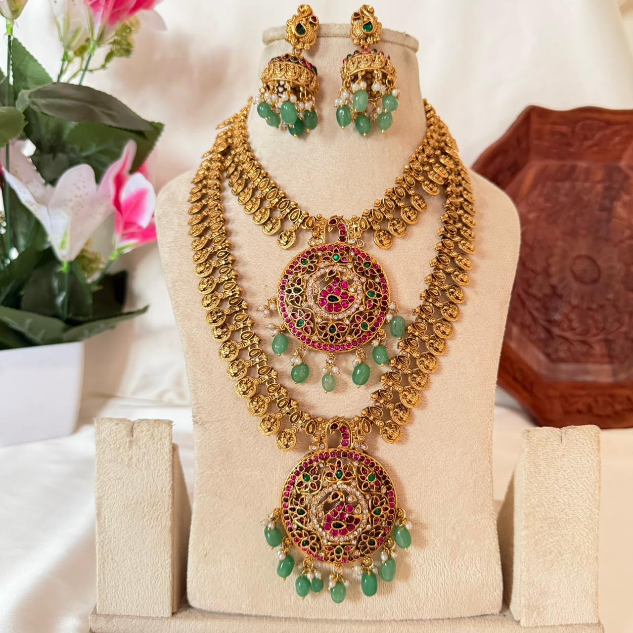 Premium Peacock Bridal Combo Set CS06 Anvika Jewels
