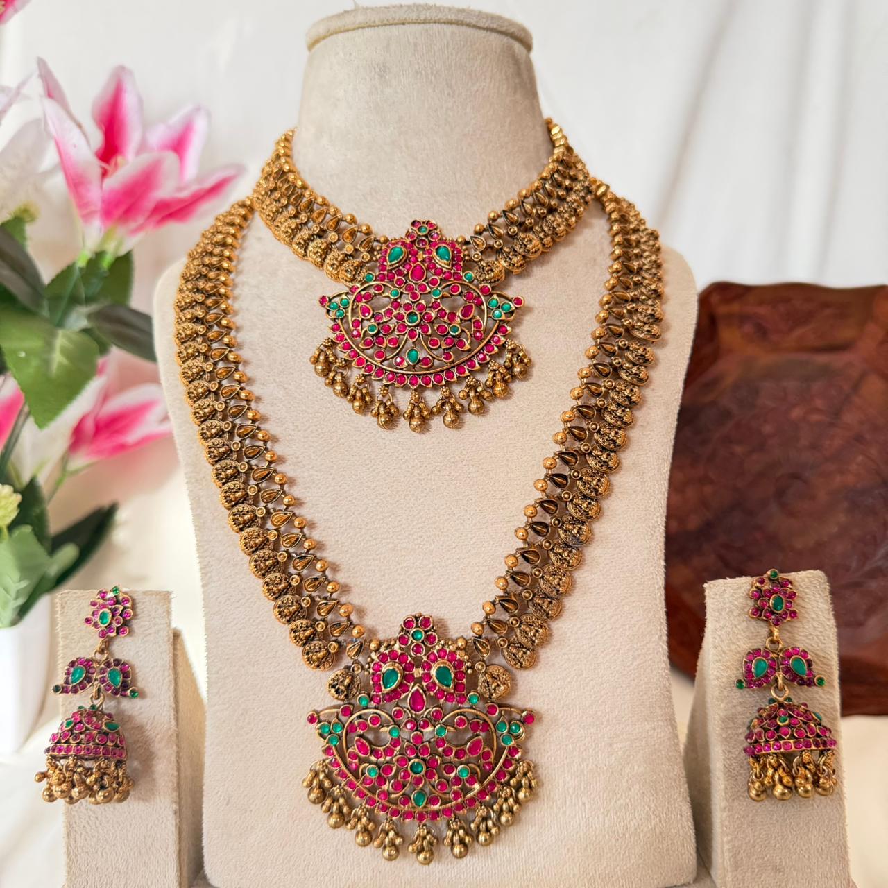 Premium Kemp Stone Bridal Combo Set CS19 Anvika Jewels