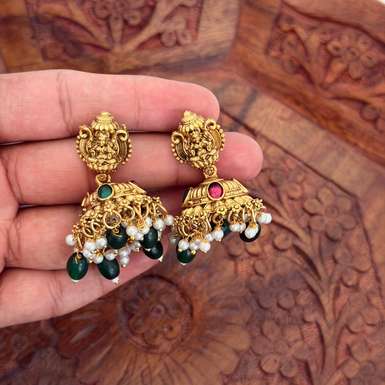 Grand Lakshmi Emerald Bridal Combo Set CS20 Anvika Jewels