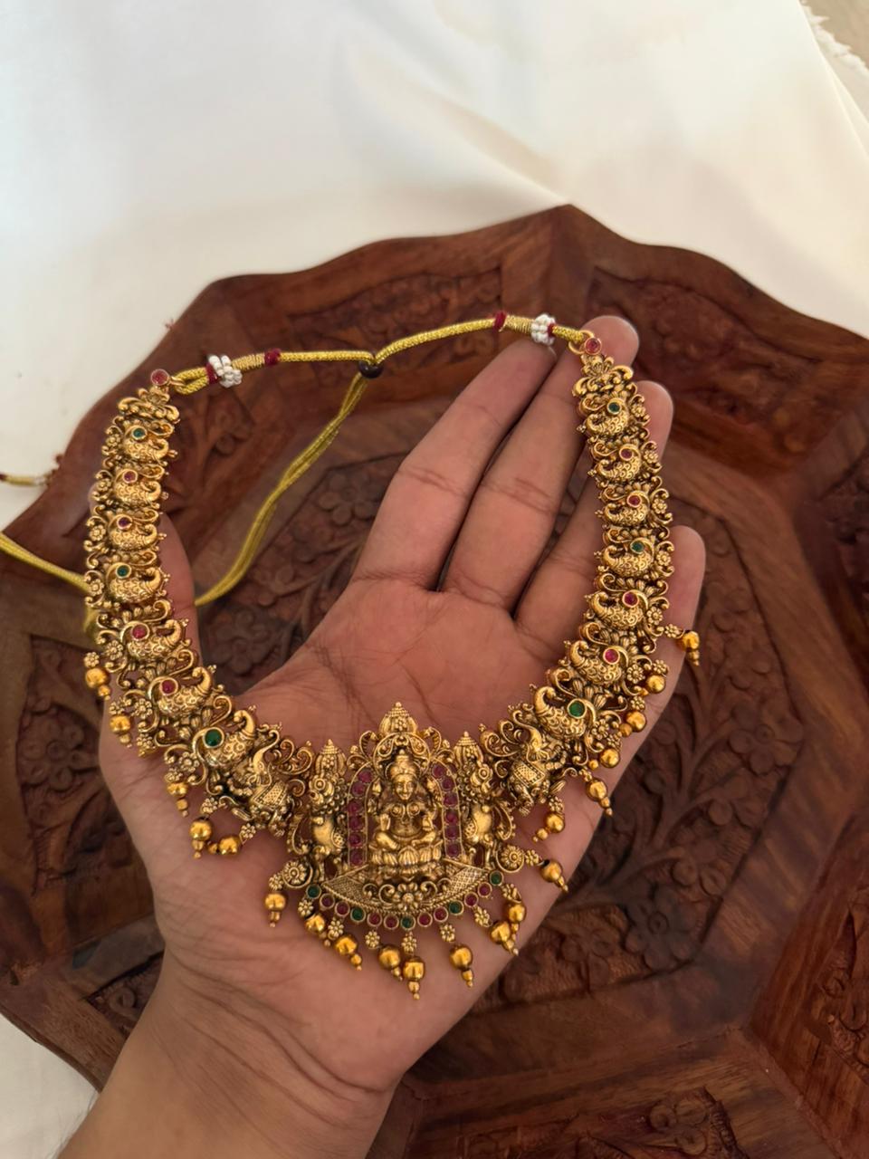 Lakshmi Temple Bridal Combo Set CS24 Anvika Jewels