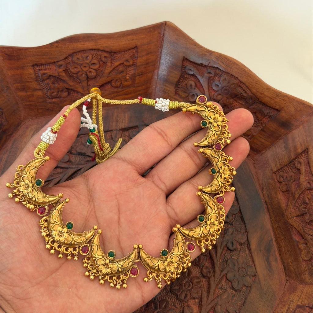 Antique Crescent Choker Set AN115 Anvika Jewels
