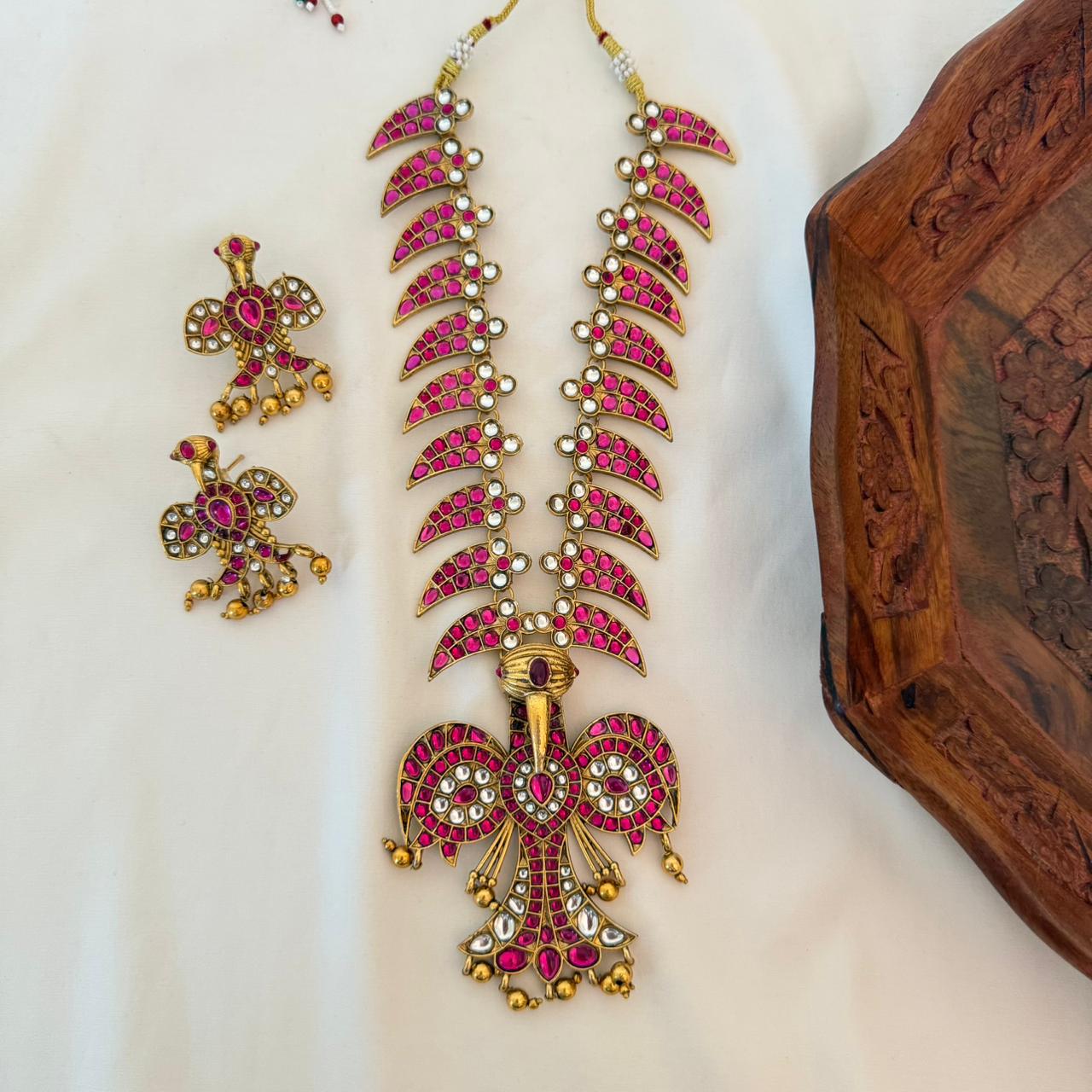 Premium Gandaberunda Kundan Necklace LH19 Anvika Jewels