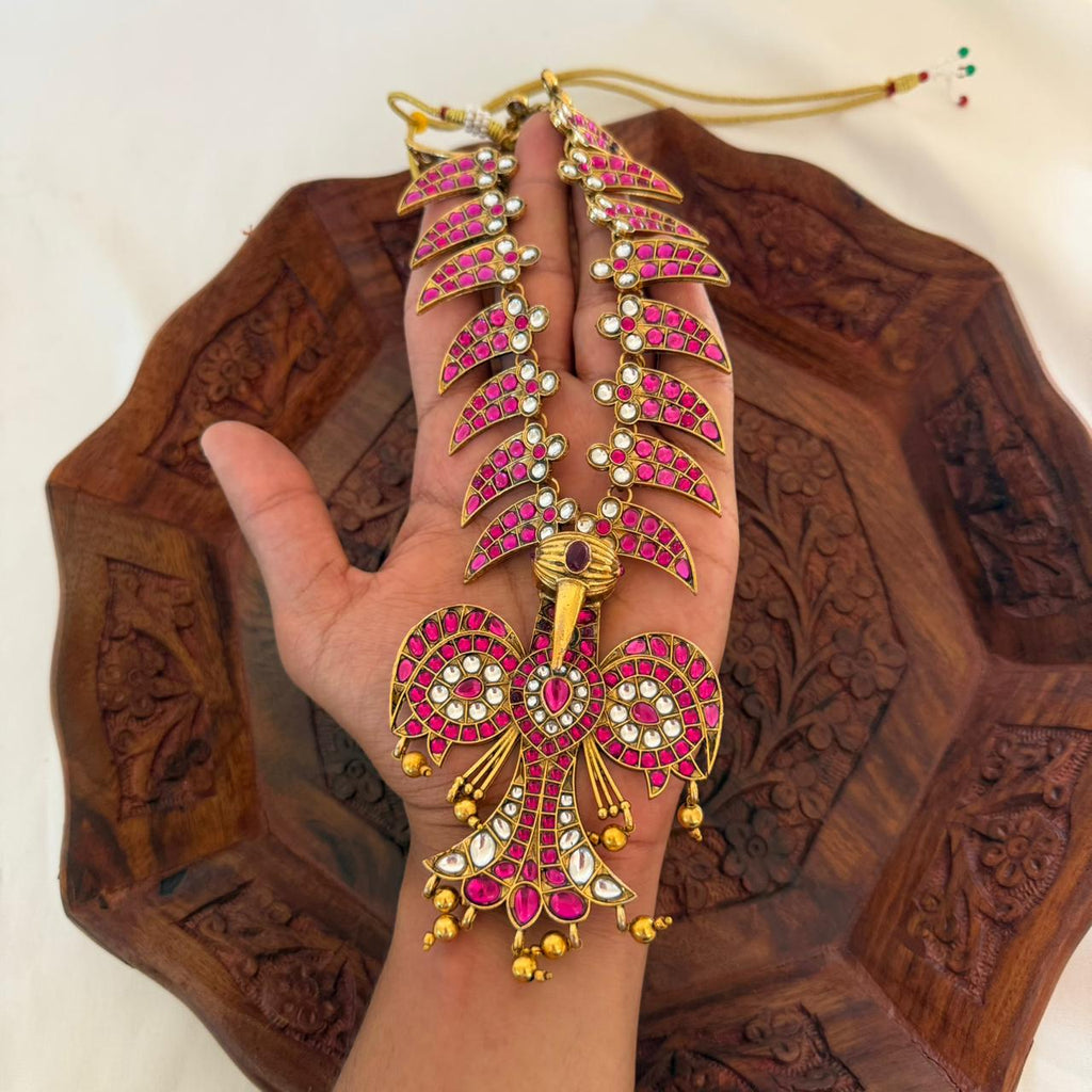 Premium Gandaberunda Kundan Necklace LH19 Anvika Jewels