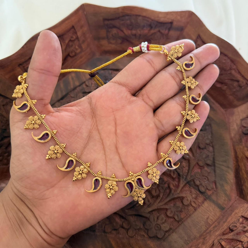 Paisley Antique Choker Set AN120 Anvika Jewels