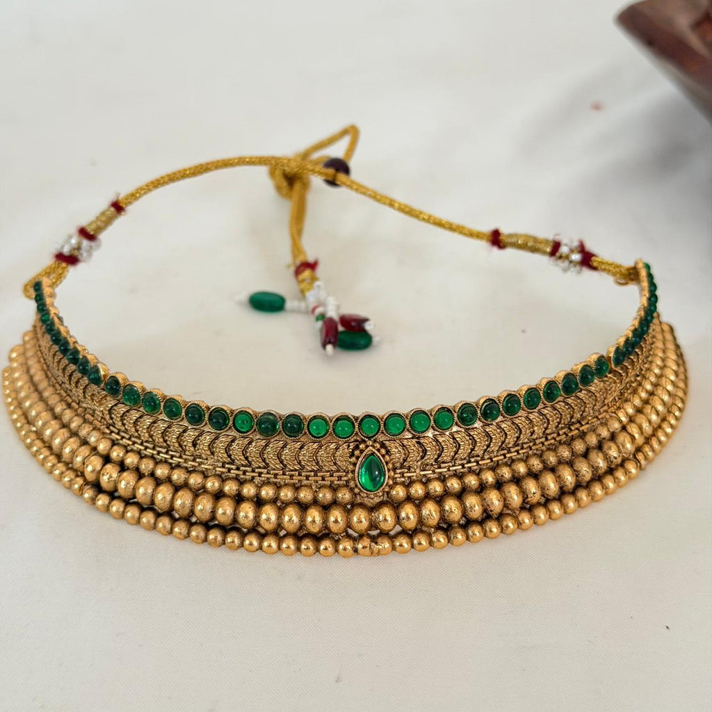 Premium Antique Beaded Choker AN122 Anvika Jewels