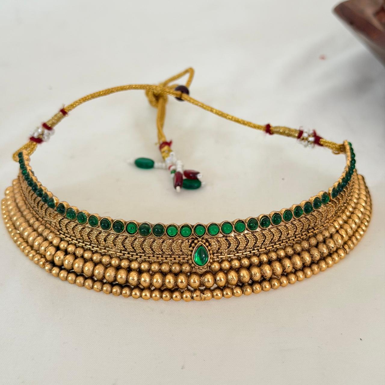Premium Antique Beaded Choker AN122 Anvika Jewels