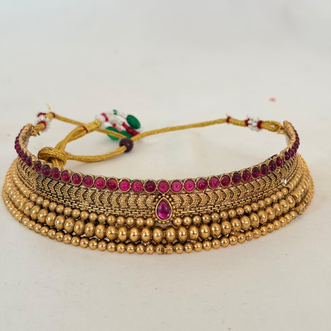 Premium Antique Beaded Choker AN122 Anvika Jewels