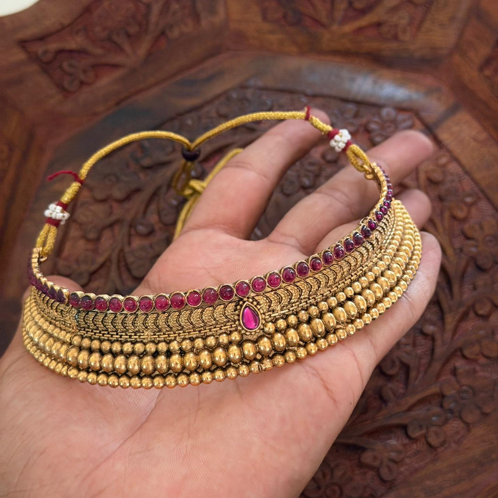Premium Antique Beaded Choker AN122 Anvika Jewels