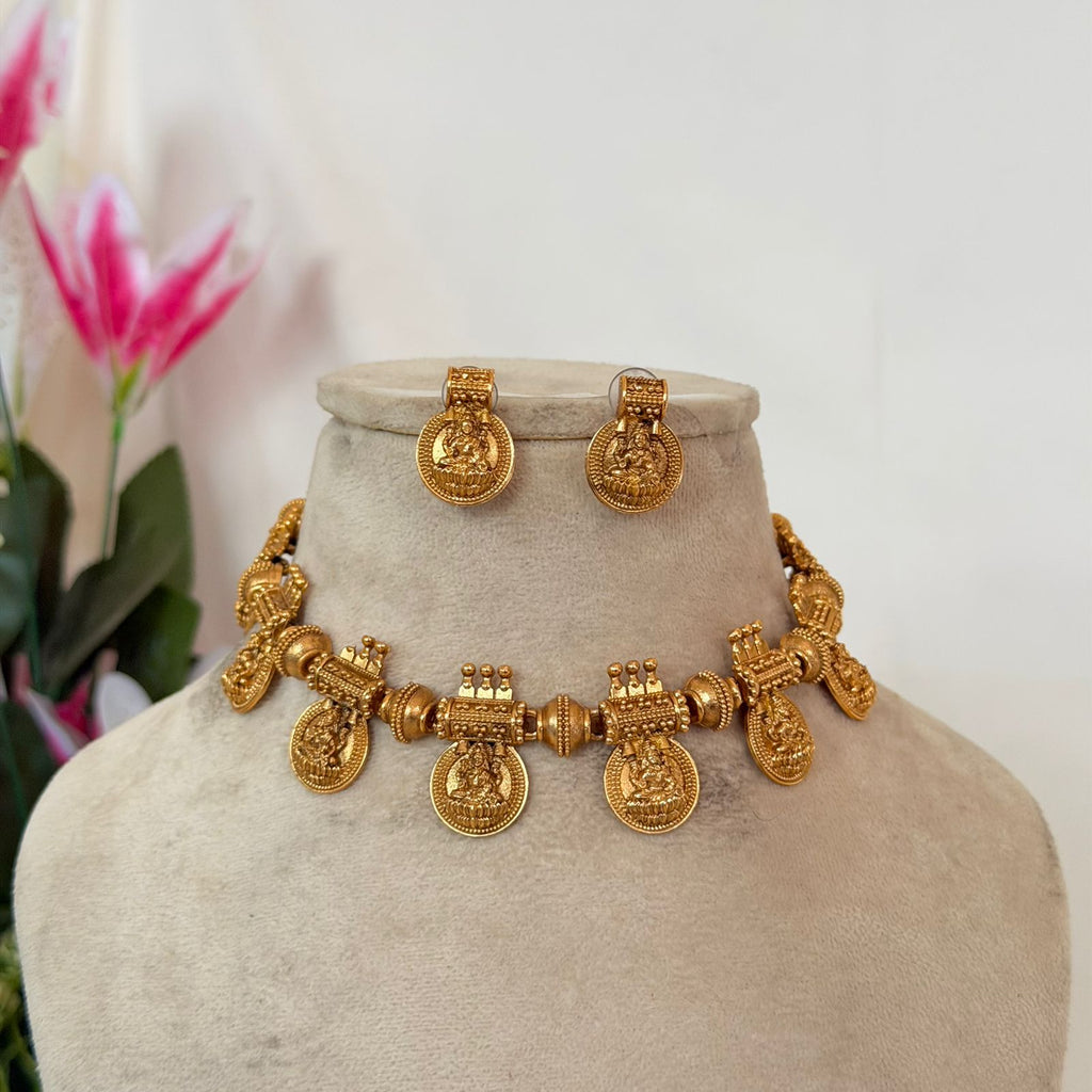Lakshmi Coin Temple Choker AN123 Anvika Jewels