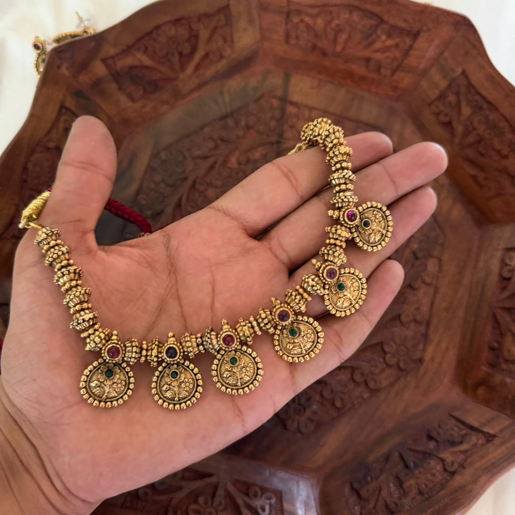 Lakshmi Coin Antique Choker AN125 Anvika Jewels