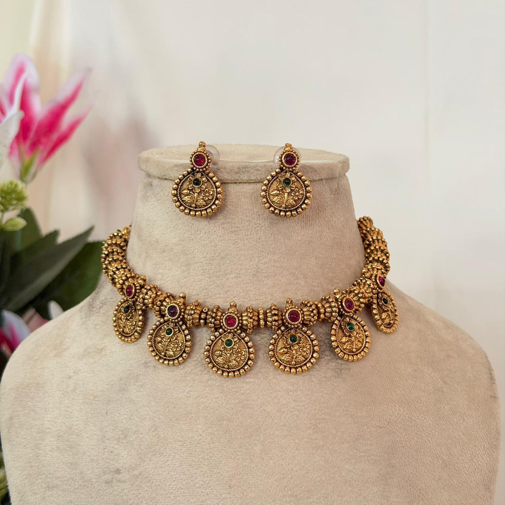 Lakshmi Coin Antique Choker AN125 Anvika Jewels