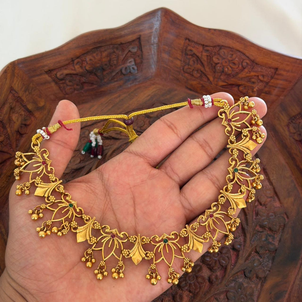 Antique Floral Choker Set AN118 Anvika Jewels