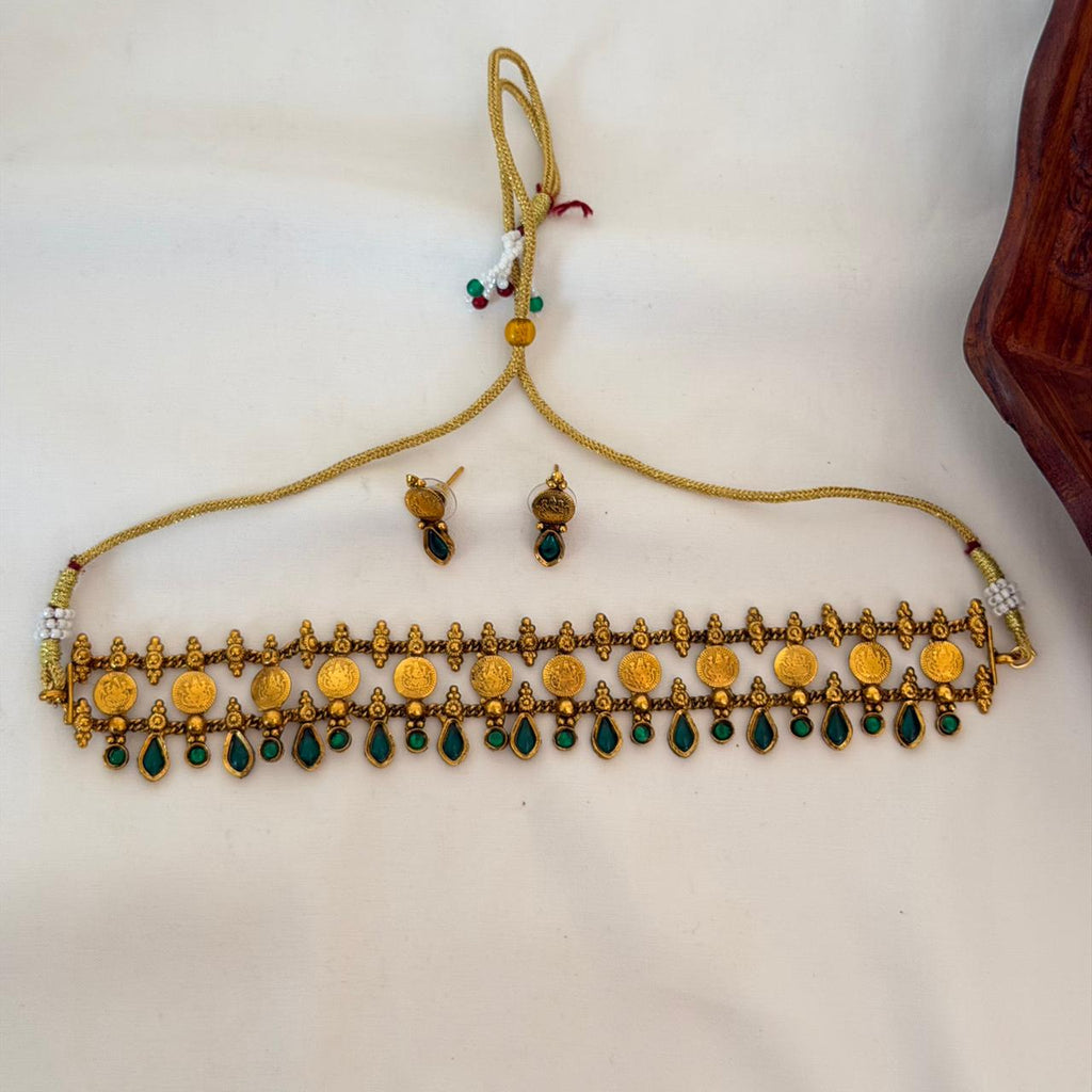 Antique Palakka Coin Choker AN119 Anvika Jewels