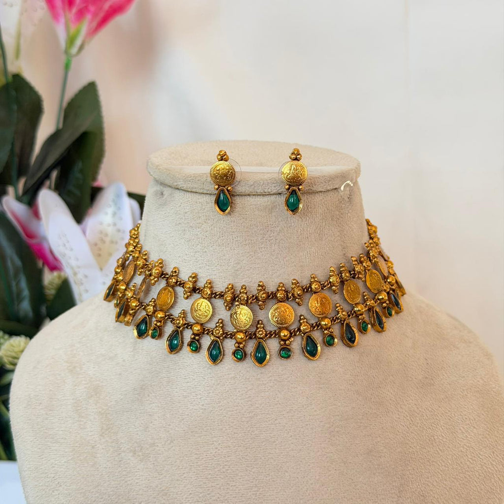 Antique Palakka Coin Choker AN119 Anvika Jewels