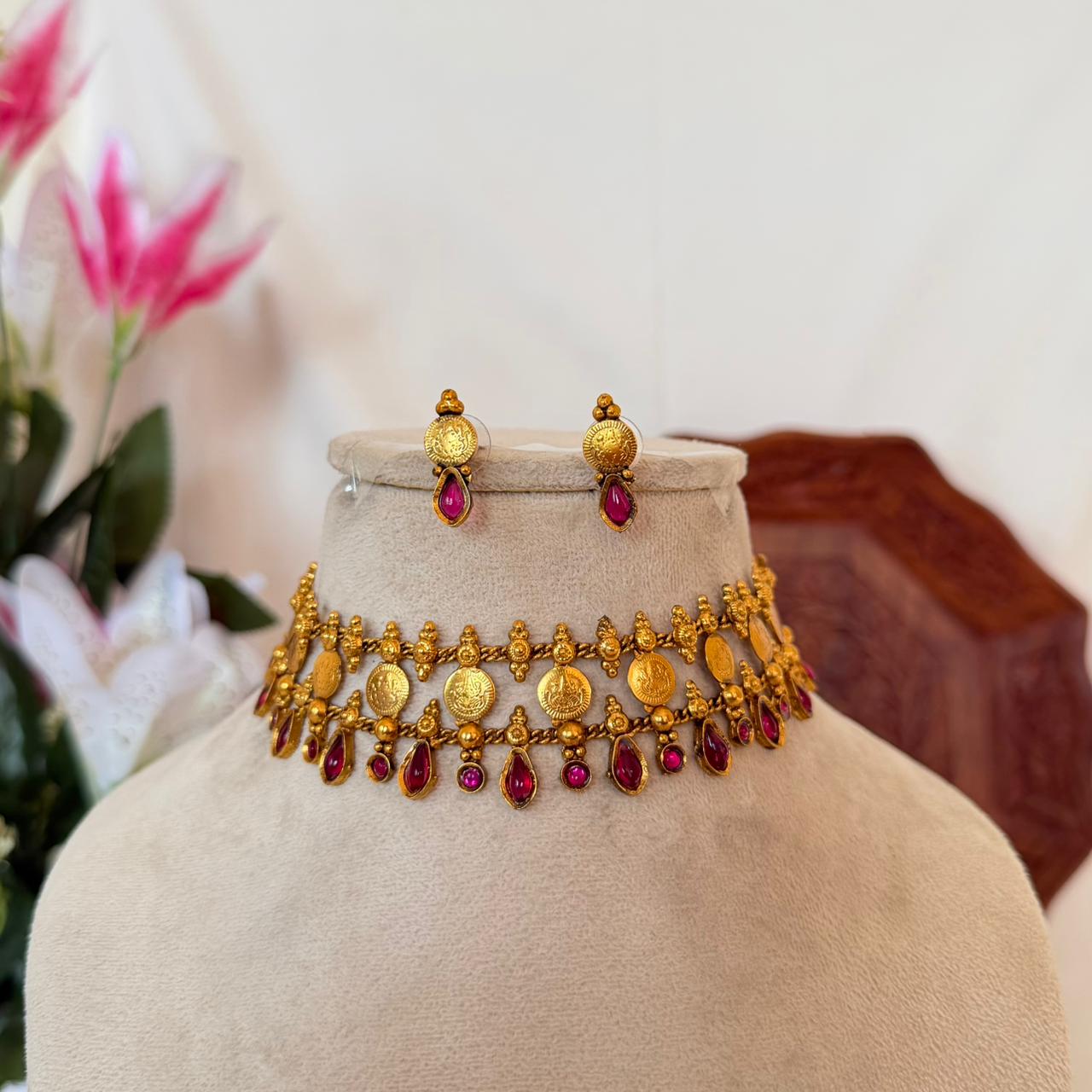 Antique Palakka Coin Choker AN119 Anvika Jewels