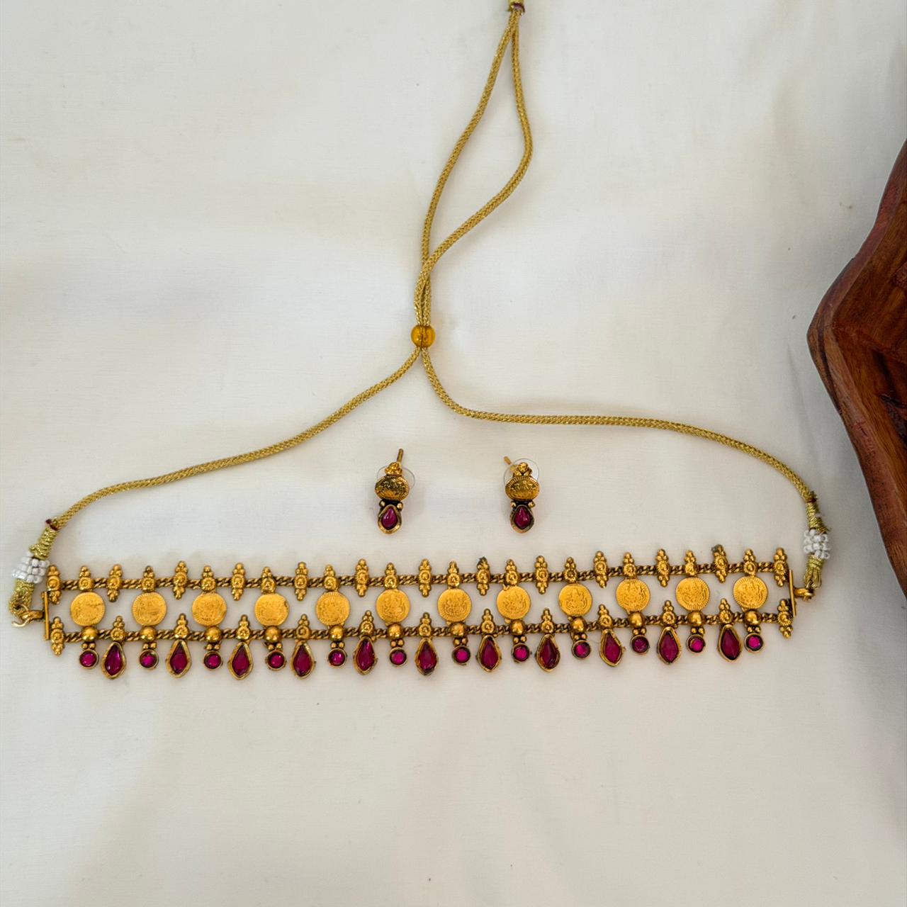 Antique Palakka Coin Choker AN119 Anvika Jewels
