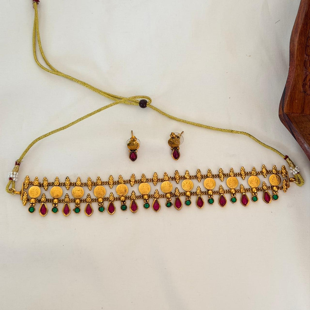 Antique Palakka Coin Choker AN119 Anvika Jewels