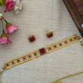 Square Stone Choker Set AN126 Anvika Jewels