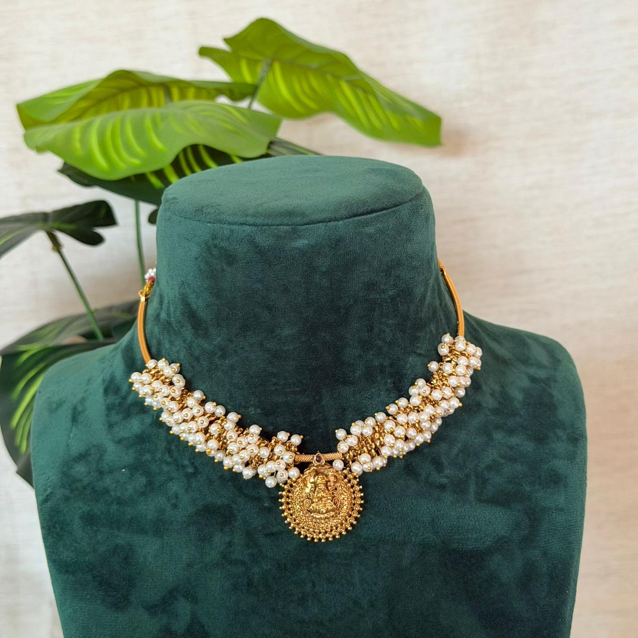 Lakshmi Pearl Necklace AN131 Anvika Jewels