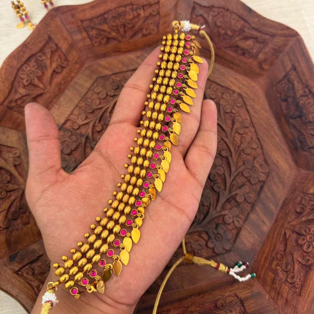 Elakkathali Ruby Necklace AN133 Anvika Jewels