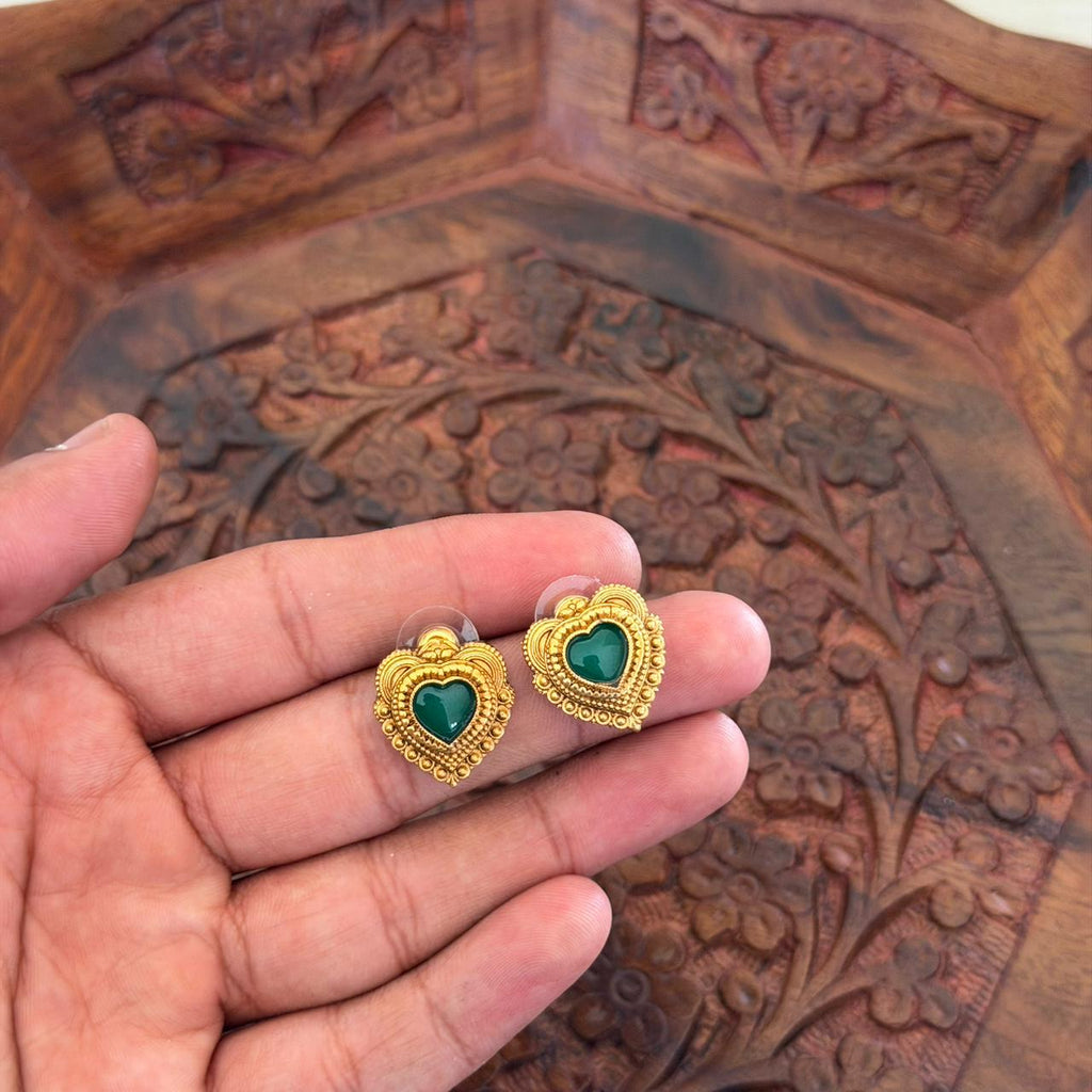 Heart Stone Pendant Set AN139 Anvika Jewels