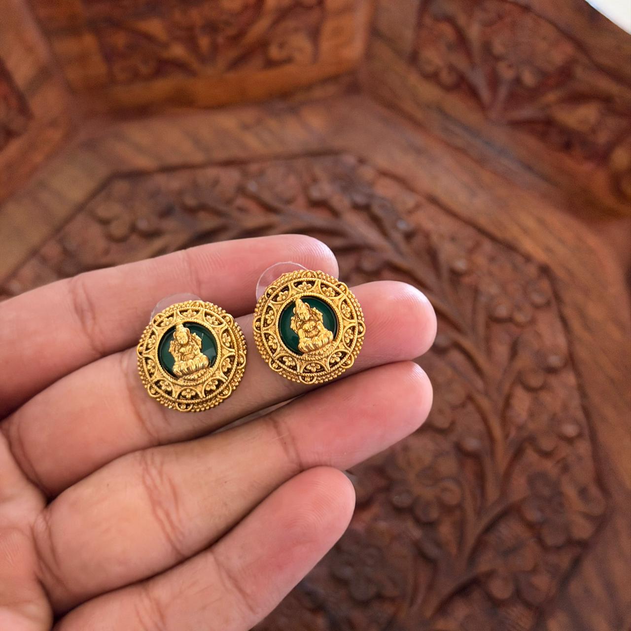 Lakshmi Green Pendant AN141 Anvika Jewels