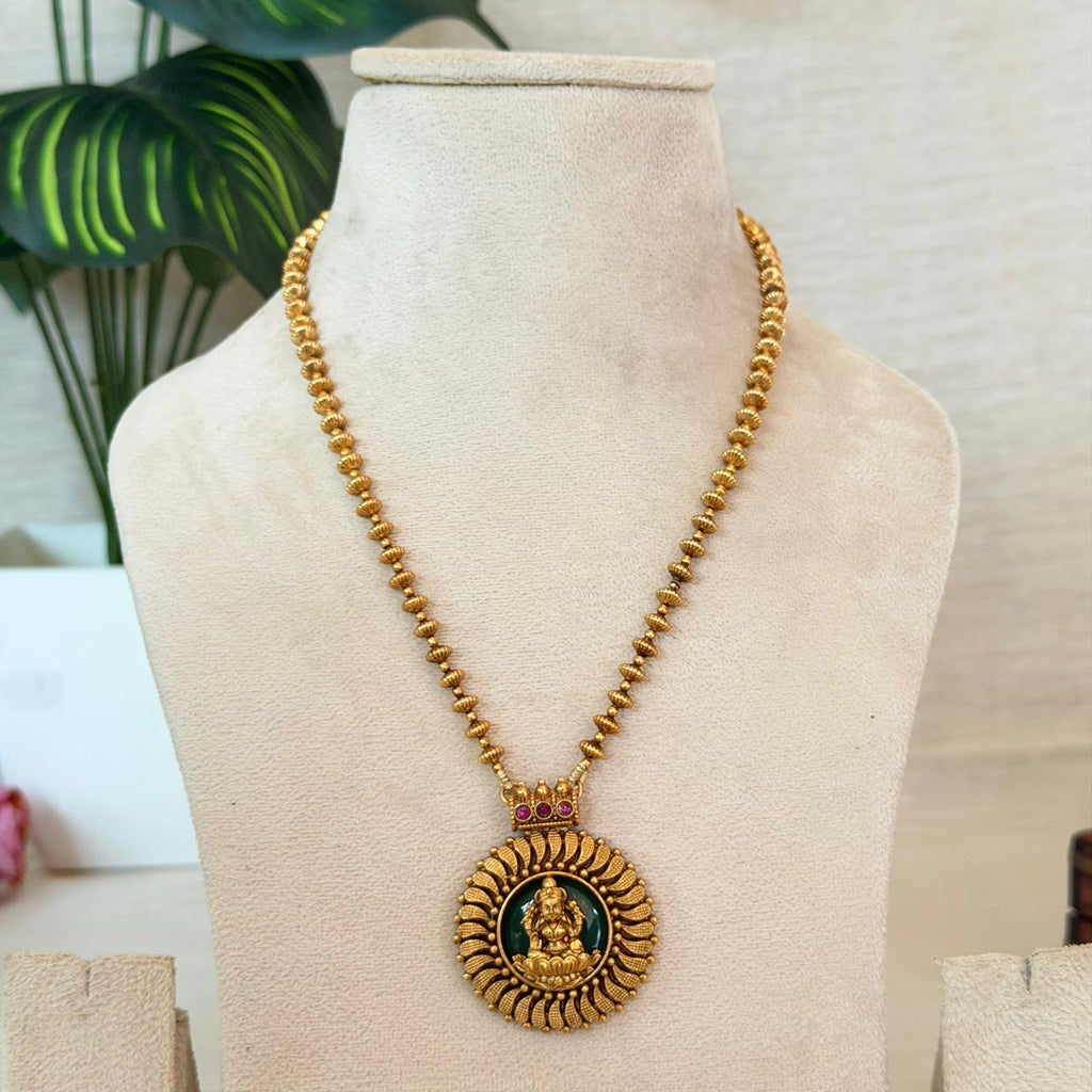 Lakshmi Green Pendant AN143 Anvika Jewels
