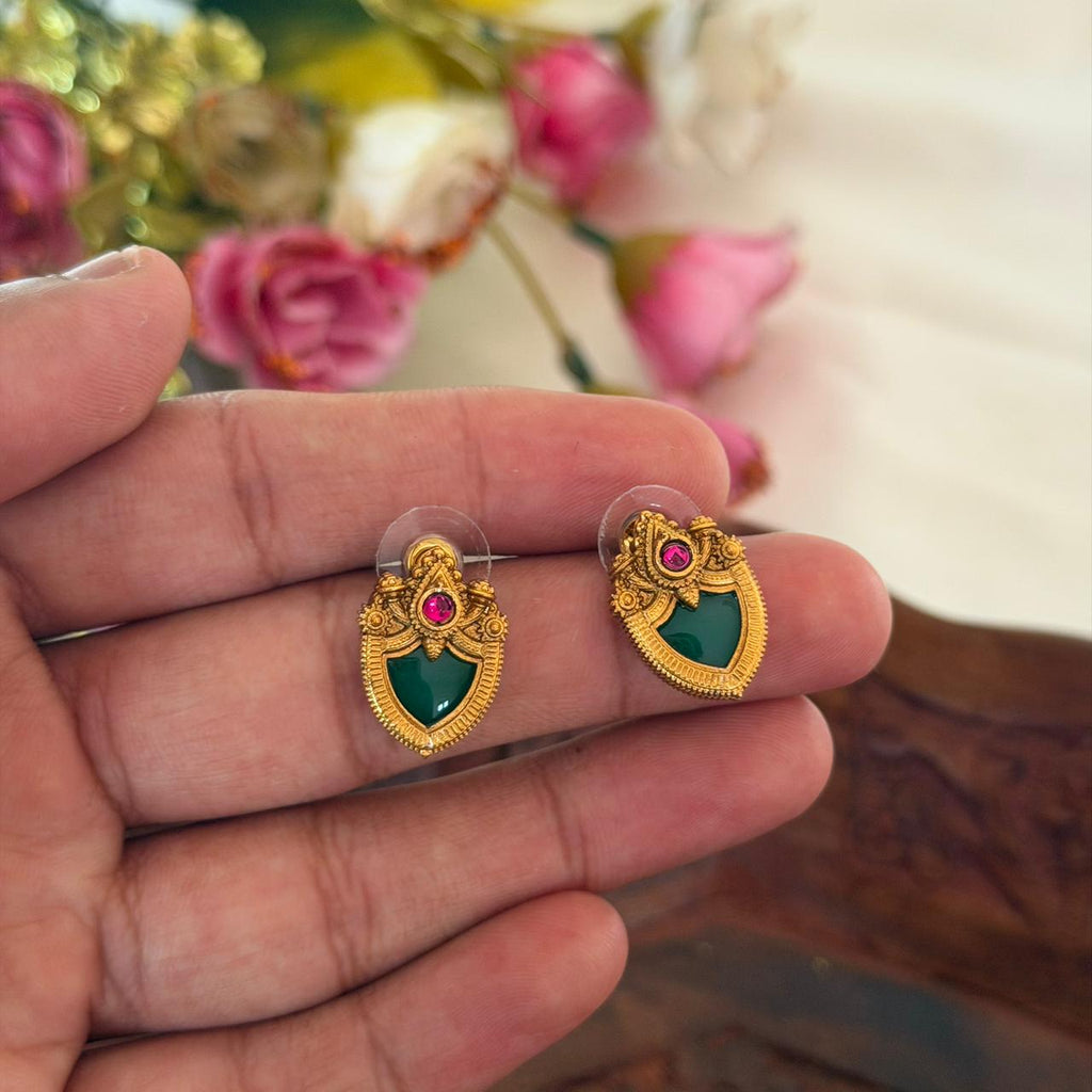 Lakshmi Green Pendant AN145 Anvika Jewels