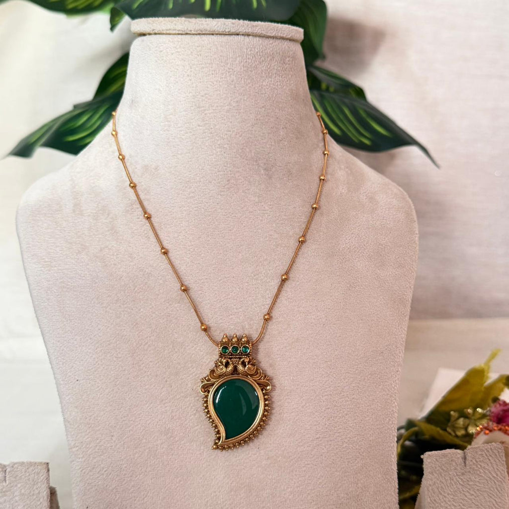 Mango Green Pendant AN147 Anvika Jewels