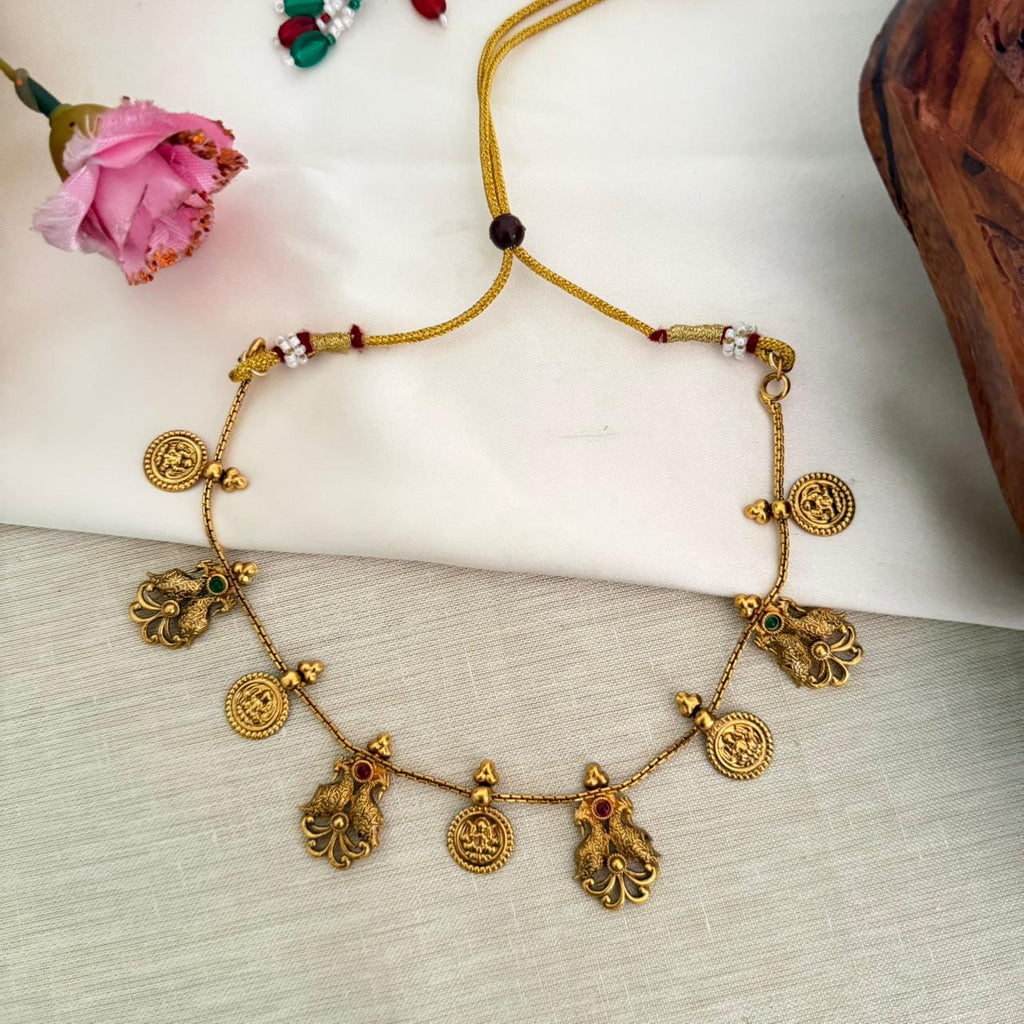 Lakshmi Coin Charm Necklace AN148 Anvika Jewels