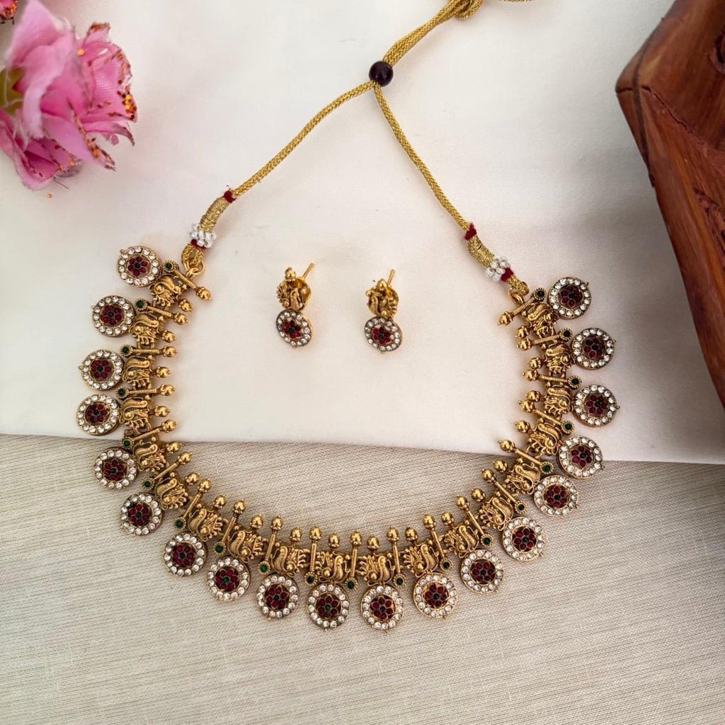 Peacock Coin Choker AN151 Anvika Jewels