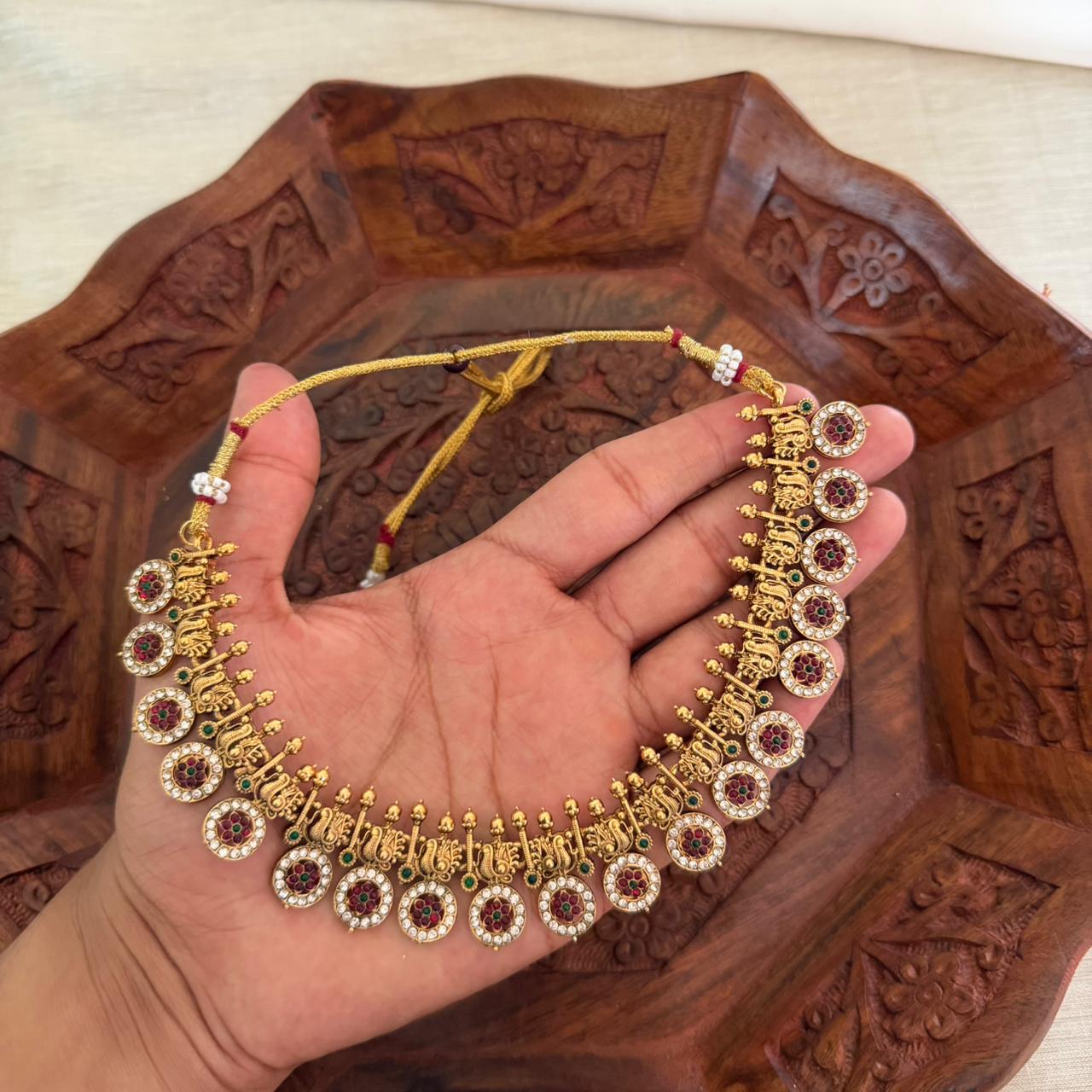 Peacock Coin Choker AN151 Anvika Jewels