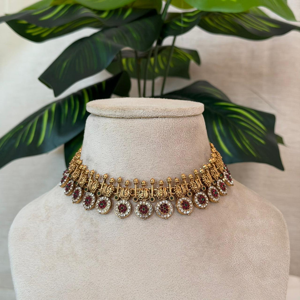 Peacock Coin Choker AN151 Anvika Jewels