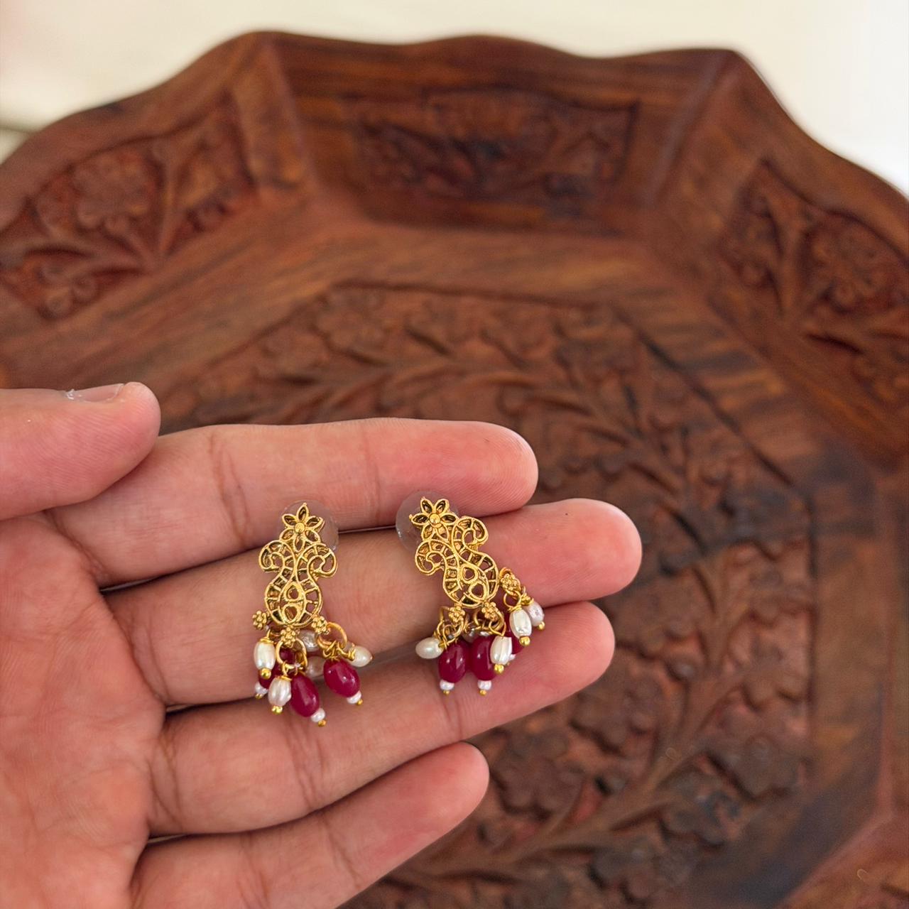 Ruby Pearl Antique Choker AN156 Anvika Jewels