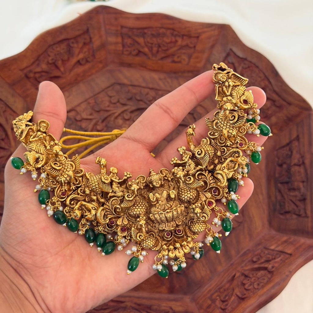 Lakshmi Peacock Temple Necklace AN161 Anvika Jewels