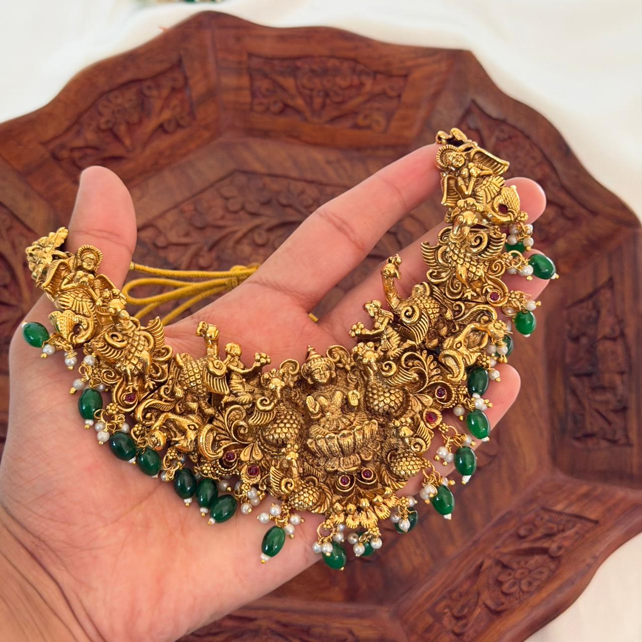 Lakshmi Peacock Temple Necklace AN161 Anvika Jewels